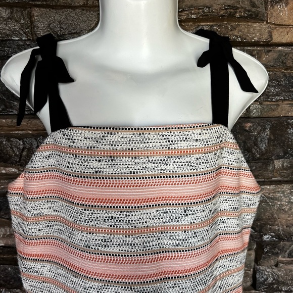 Charming Pink and White Striped Kids Dress with Black Bow Details - Picture 2 of 10